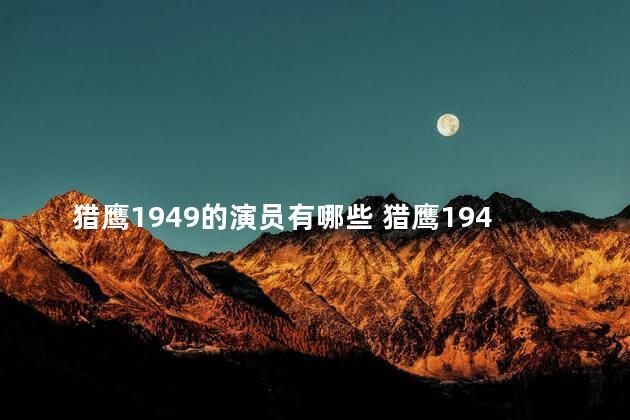 猎鹰1949的演员有哪些 猎鹰1949人物介绍